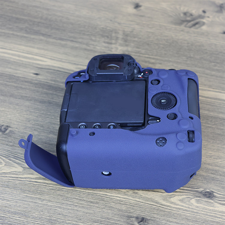 Drop Protection Flexible Silicone Protective Case for Canon EOS R3  Camera, Anti-scratch Anti-drop Cover - Blue