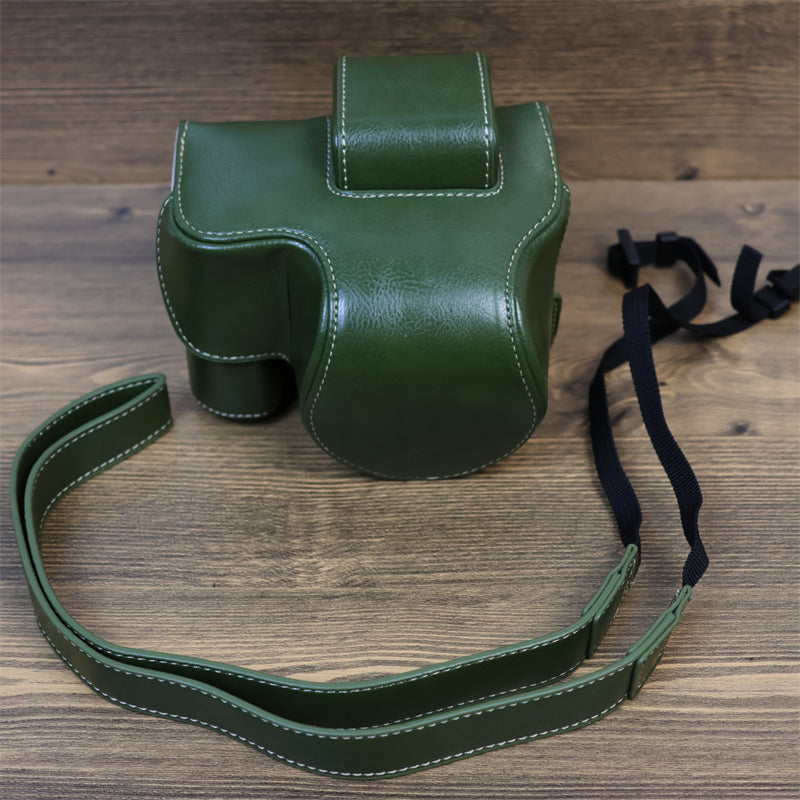 PU Leather Camera Case for Nikon Z30 Z50, Full Body Protection Bag Cover Shoulder Bag Camera and Lens Accessories - Green