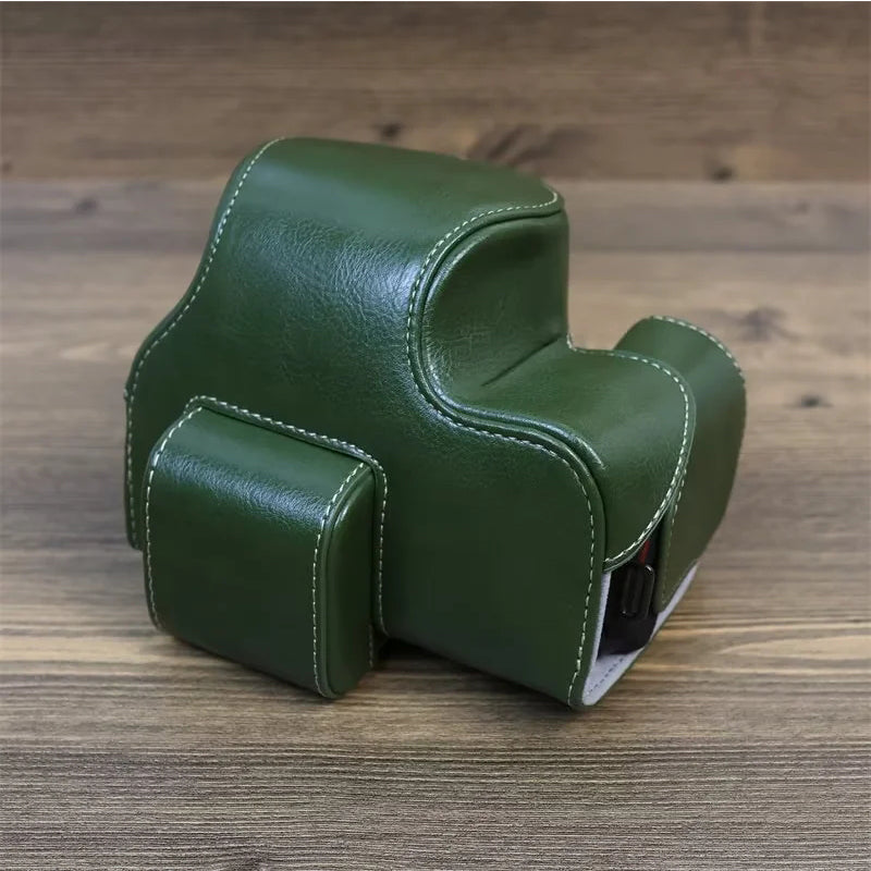 PU Leather Camera Case for Nikon Z30 Z50, Full Body Protection Bag Cover Shoulder Bag Camera and Lens Accessories - Green