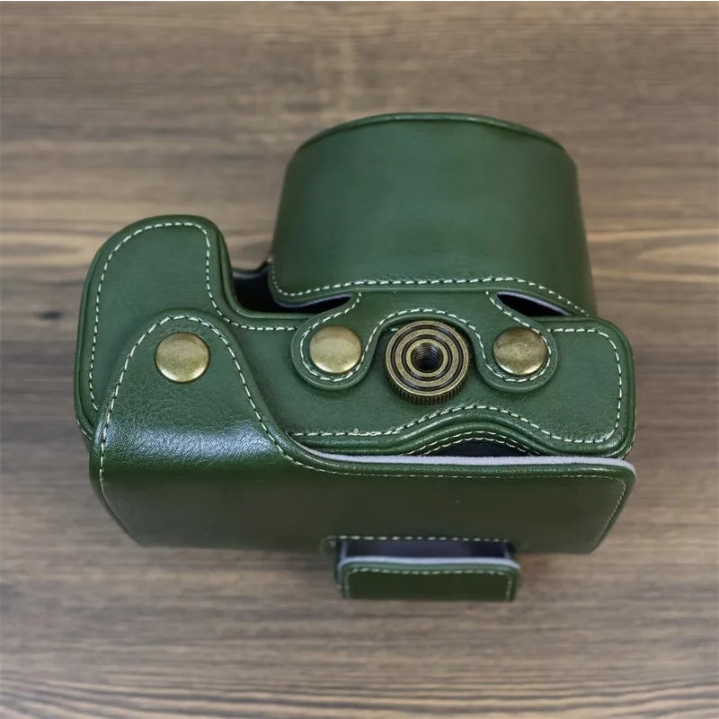 PU Leather Camera Case for Nikon Z30 Z50, Full Body Protection Bag Cover Shoulder Bag Camera and Lens Accessories - Green