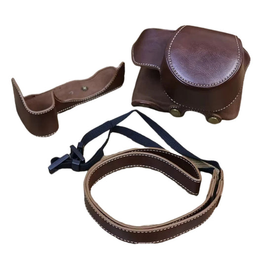 PU Leather Camera Case for Nikon Z30 Z50, Full Body Protection Bag Cover Shoulder Bag Camera and Lens Accessories - Coffee