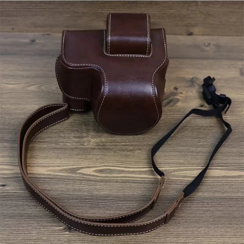PU Leather Camera Case for Nikon Z30 Z50, Full Body Protection Bag Cover Shoulder Bag Camera and Lens Accessories - Coffee