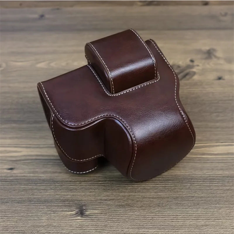 PU Leather Camera Case for Nikon Z30 Z50, Full Body Protection Bag Cover Shoulder Bag Camera and Lens Accessories - Coffee