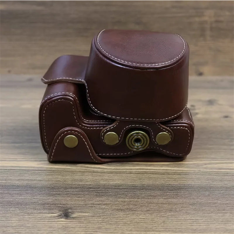 PU Leather Camera Case for Nikon Z30 Z50, Full Body Protection Bag Cover Shoulder Bag Camera and Lens Accessories - Coffee
