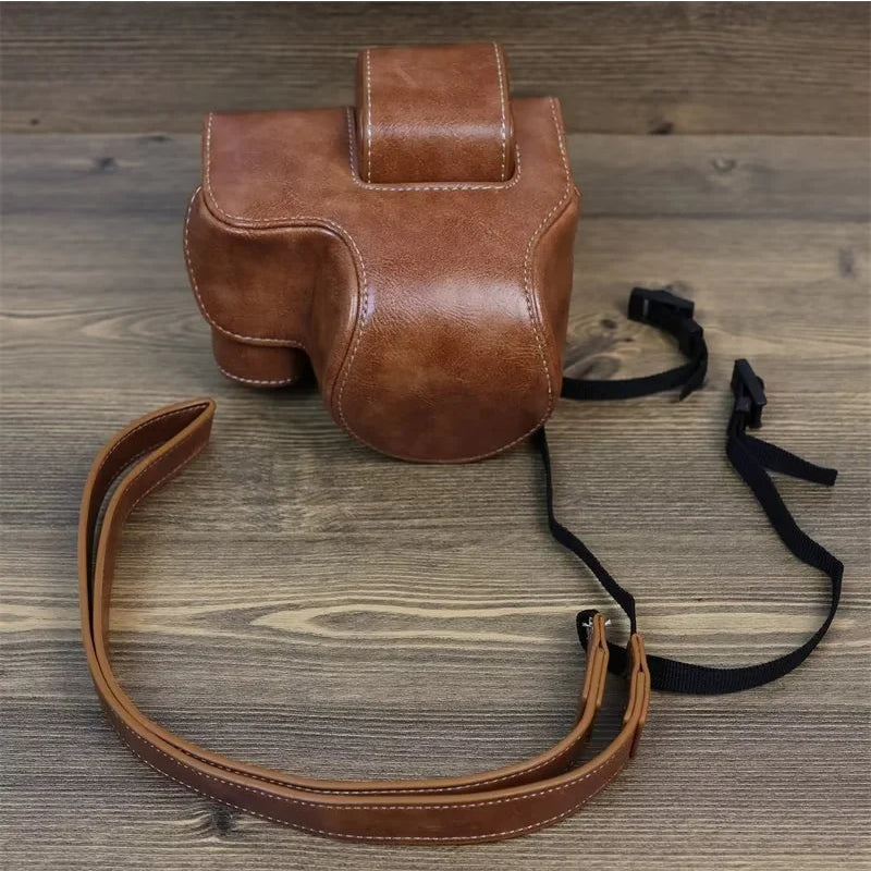 PU Leather Camera Case for Nikon Z30 Z50, Full Body Protection Bag Cover Shoulder Bag Camera and Lens Accessories - Brown
