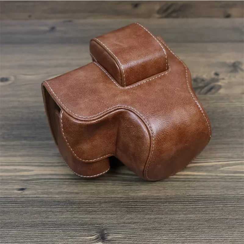 PU Leather Camera Case for Nikon Z30 Z50, Full Body Protection Bag Cover Shoulder Bag Camera and Lens Accessories - Brown