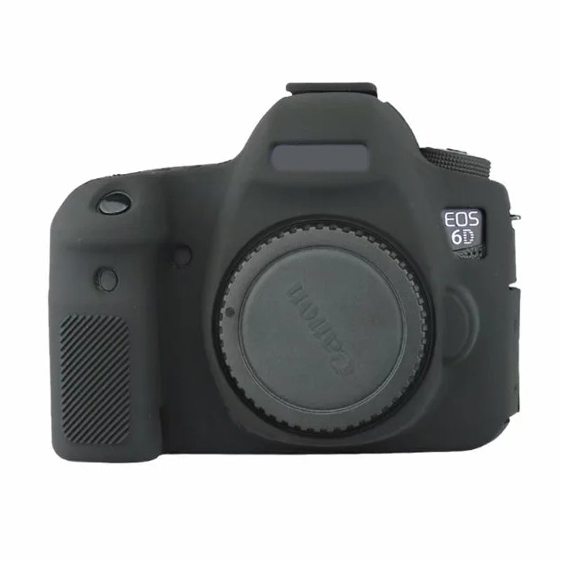 Silicone Case for Canon EOS 6D Digital Camera Anti-scratch Protective Cover Non-slip Texture Protector - Black