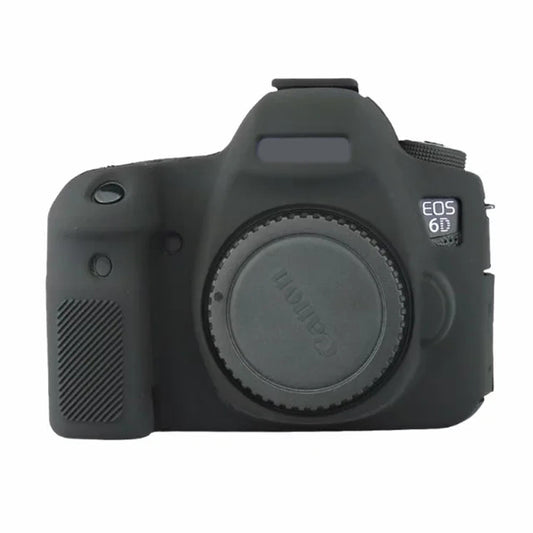 Silicone Case for Canon EOS 6D Digital Camera Anti-scratch Protective Cover Non-slip Texture Protector - Black