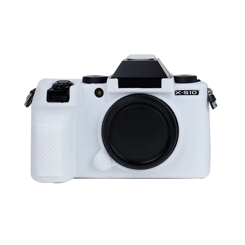 Silicone Skin Case for Fujifilm X-S10 Camera, Anti-drop Digital Camera Body Cover Protector - White