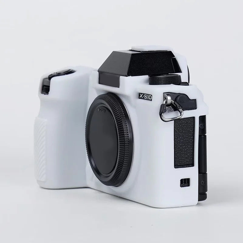 Silicone Skin Case for Fujifilm X-S10 Camera, Anti-drop Digital Camera Body Cover Protector - White