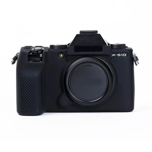 Silicone Skin Case for Fujifilm X-S10 Camera, Anti-drop Digital Camera Body Cover Protector - Black