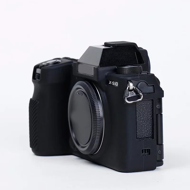 Silicone Skin Case for Fujifilm X-S10 Camera, Anti-drop Digital Camera Body Cover Protector - Black