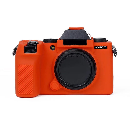 Silicone Skin Case for Fujifilm X-S10 Camera, Anti-drop Digital Camera Body Cover Protector - Orange