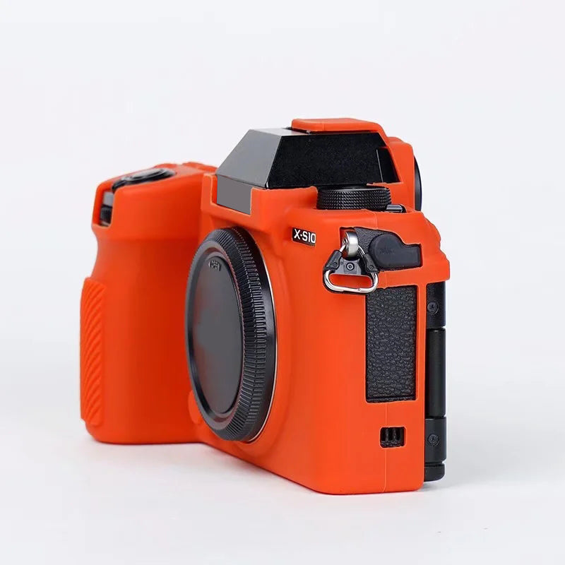 Silicone Skin Case for Fujifilm X-S10 Camera, Anti-drop Digital Camera Body Cover Protector - Orange