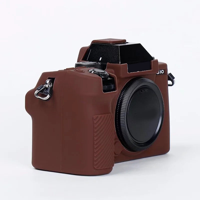 Silicone Skin Case for Fujifilm X-S10 Camera, Anti-drop Digital Camera Body Cover Protector - Coffee