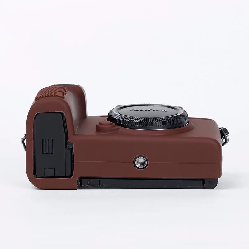 Silicone Skin Case for Fujifilm X-S10 Camera, Anti-drop Digital Camera Body Cover Protector - Coffee