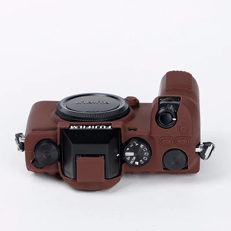 Silicone Skin Case for Fujifilm X-S10 Camera, Anti-drop Digital Camera Body Cover Protector - Coffee