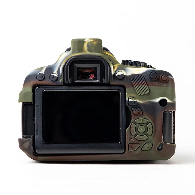 Uniqkart for Canon EOS 700D / 650D / 600D Soft Silicone Skin Case Protective Cover Anti-scratch Camera Bag - Camouflage