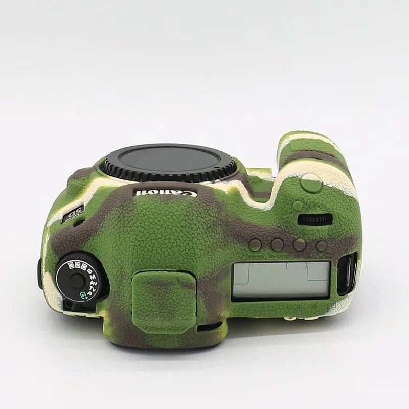 Uniqkart for Canon EOS 5D Mark III / 5D3 / 5DS / 5DS R Camera Soft Silicone Skin Case Drop-proof DSLR Protective Cover - Camouflage