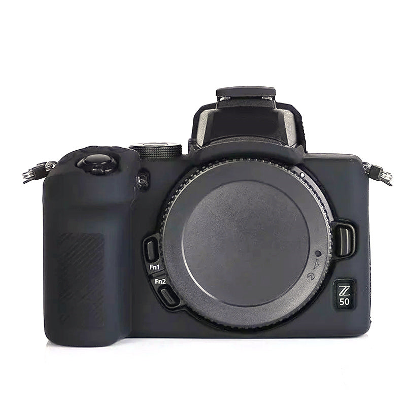 Uniqkart for Nikon Z 50 Silicone Camera Sleeve Case Anti-drop Dust-proof Protective Cover - Black