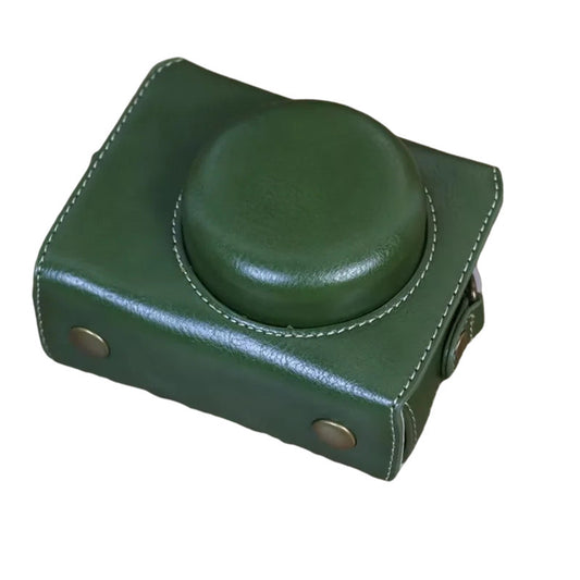 Uniqkart for Sony ZV-1 Vintage Detachable PU Leather Camera Bag Protective Cover with Shoulder Strap - Green