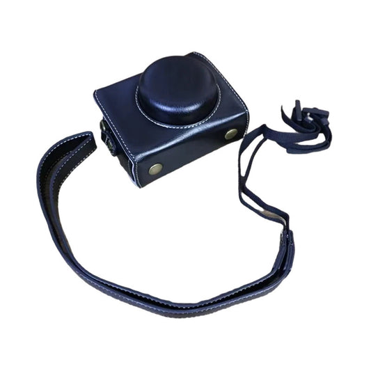 Uniqkart for Sony ZV-1 Vintage Detachable PU Leather Camera Bag Protective Cover with Shoulder Strap - Black