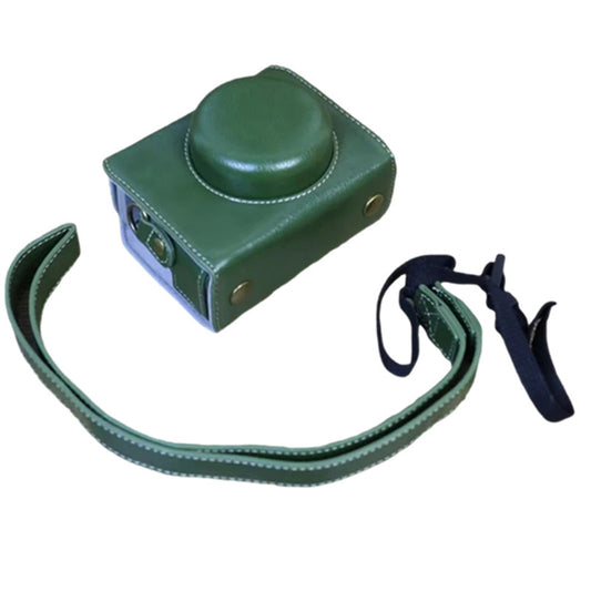 PU Leather Case for Sony ZV-1F Camera, Full Protection Camera Carrying Bag with Shoulder Strap - Green