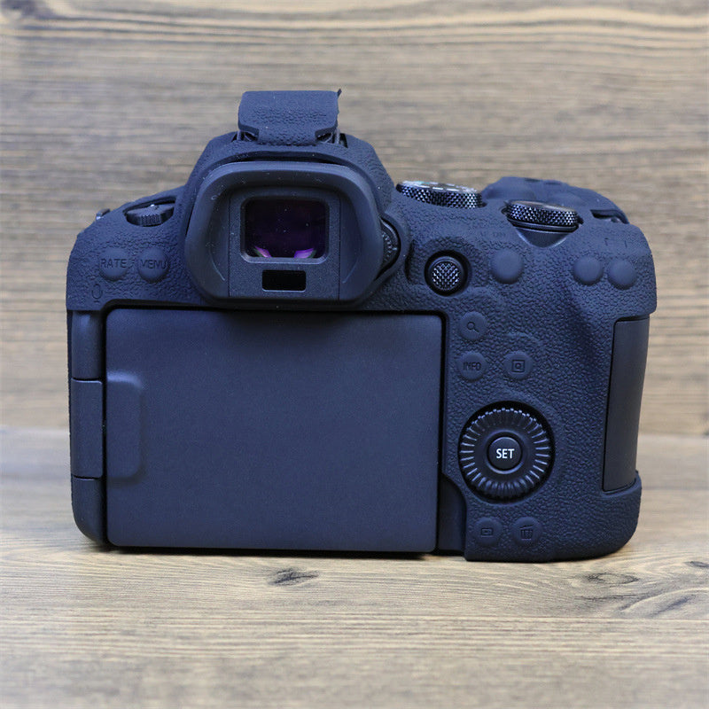 Uniqkart for Canon EOS R6 Mark II Silicone Case Anti-scratch Digital Camera Protective Cover - Black
