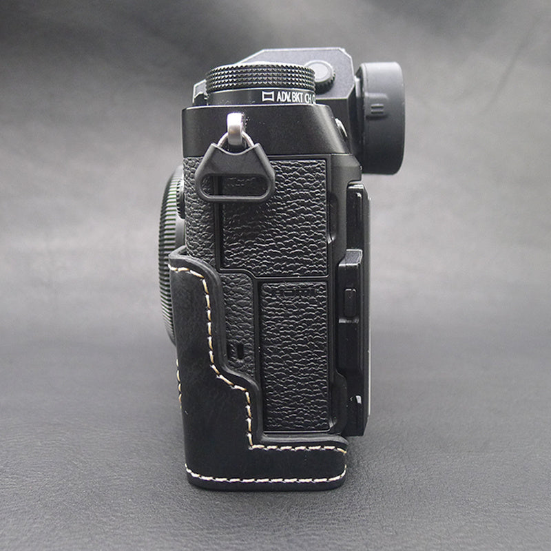 Uniqkart for Fujifilm X-T5 Camera PU Leather Case Battery Opening Design Protective Cover with Screw - Black