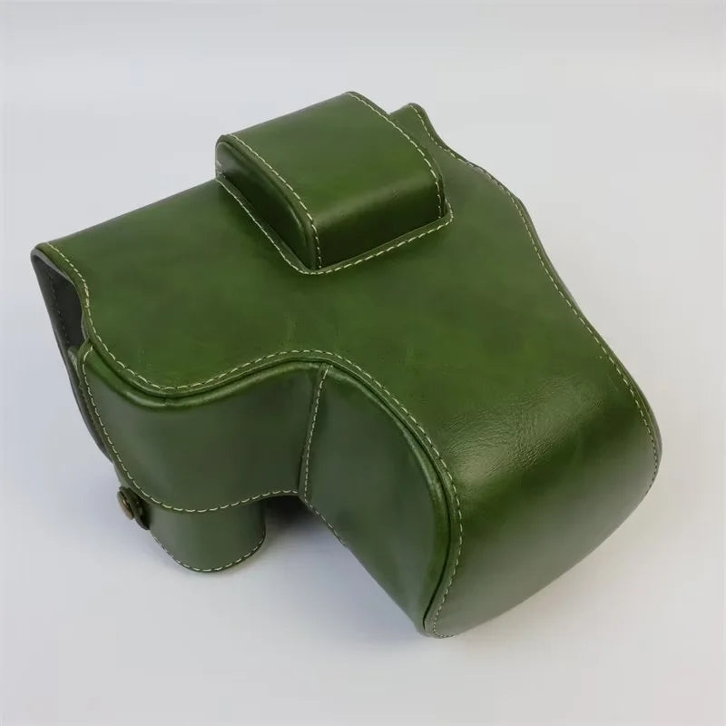 Uniqkart for Canon EOS R8 PU Leather Camera Bag Battery Opening Design Protective Cover - Green