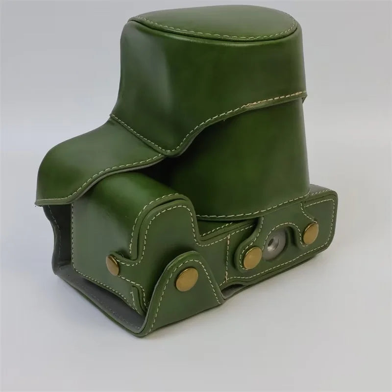Uniqkart for Canon EOS R8 PU Leather Camera Bag Battery Opening Design Protective Cover - Green
