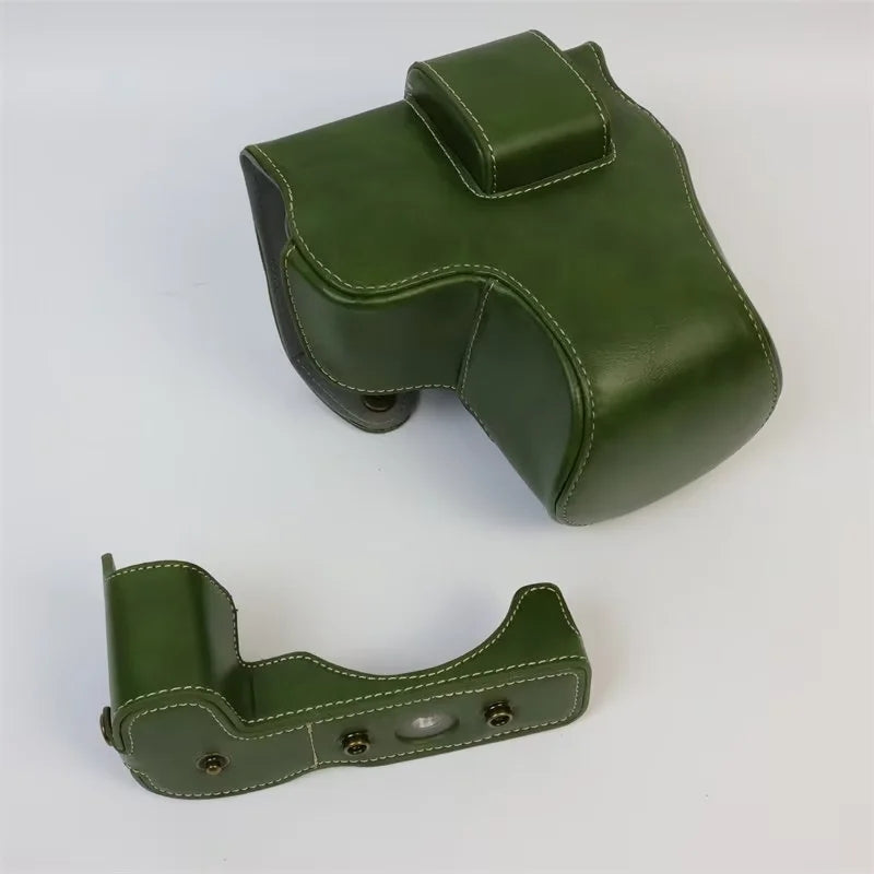 Uniqkart for Canon EOS R8 PU Leather Camera Bag Battery Opening Design Protective Cover - Green