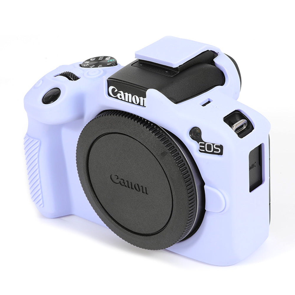 Uniqkart for Canon EOS R50 Soft Silicone Anti-drop Case Camera Protective Cover - Purple