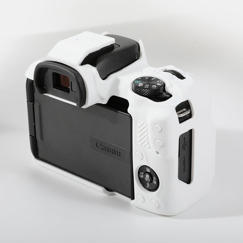 Uniqkart for Canon EOS R50 Soft Silicone Anti-drop Case Camera Protective Cover - White