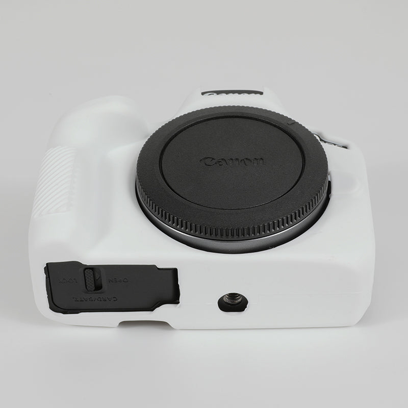 Uniqkart for Canon EOS R50 Soft Silicone Anti-drop Case Camera Protective Cover - White