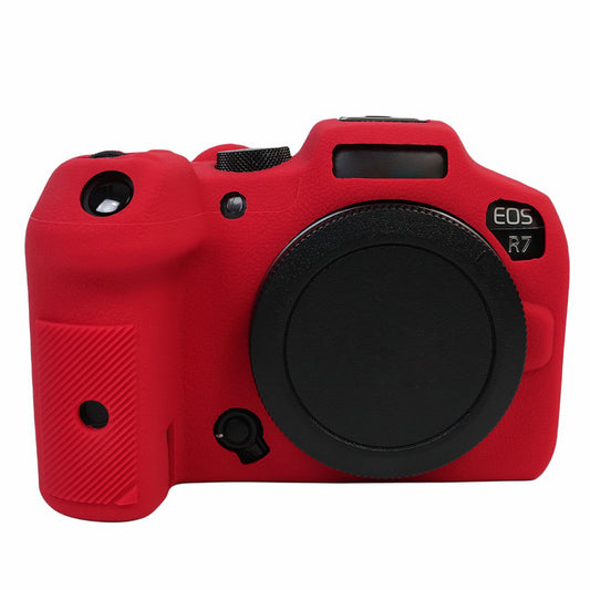 Uniqkart for Canon EOS R7 Silicone Case Camera Protector Anti-Scratch Sleeve Drop Protection Cover - Red