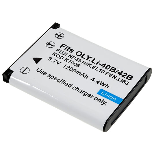 Uniqkart for Olympus FE20 / FE320 Camera Battery 1200mAh 3.7V Rechargeable Battery Pack (without Logo), Encode: LI-40B / 42B