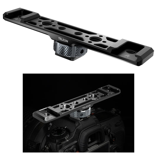 Uniqkart TE-CEB-002 Aluminum Alloy Cold Shoe Mounting Adapter Bracket 1/4 3/8 Screw Hole Cold Shoe Extension Bar for GoPro Camera