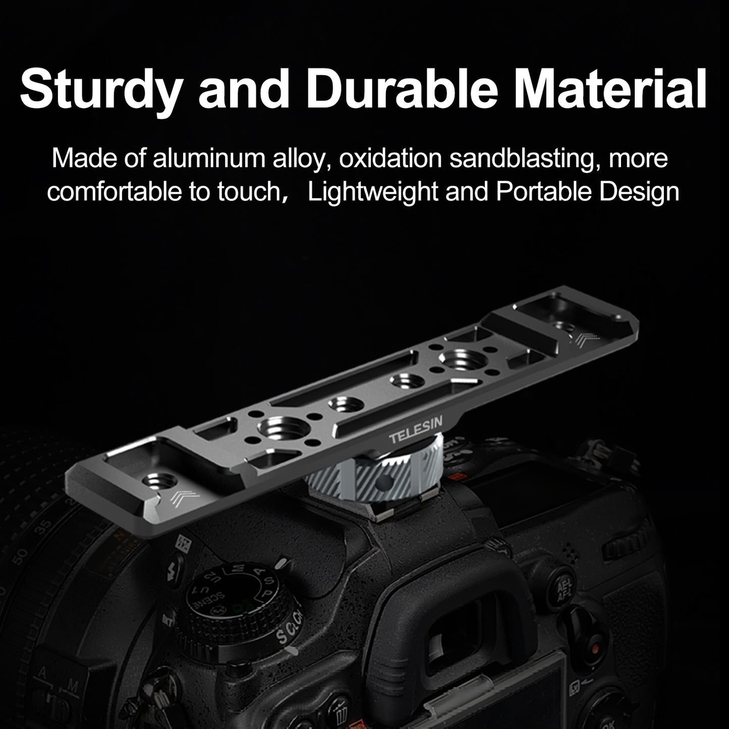Uniqkart TE-CEB-002 Aluminum Alloy Cold Shoe Mounting Adapter Bracket 1/4 3/8 Screw Hole Cold Shoe Extension Bar for GoPro Camera