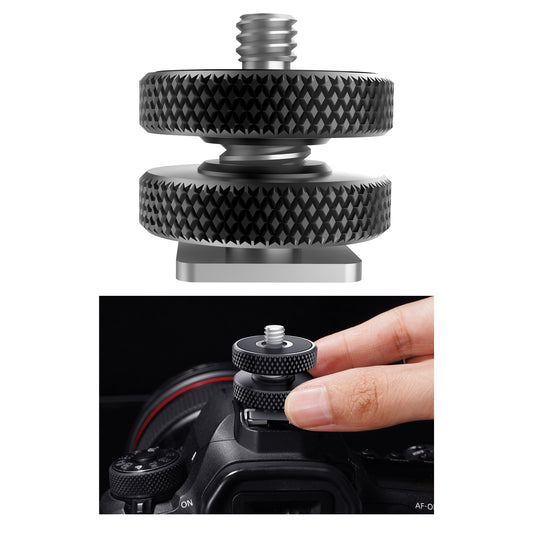 Uniqkart TE-CS-001 1/4 Metal Cold Shoe Mount Adapter for GoPro Action Camera DSLR Photography Accessories