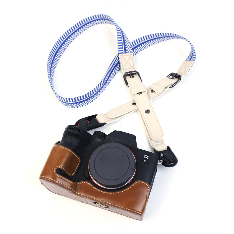 Camera Nylon Carrying Strap Quick Release SLR Camera Adjustable Shoulder Strap Rope - Brown