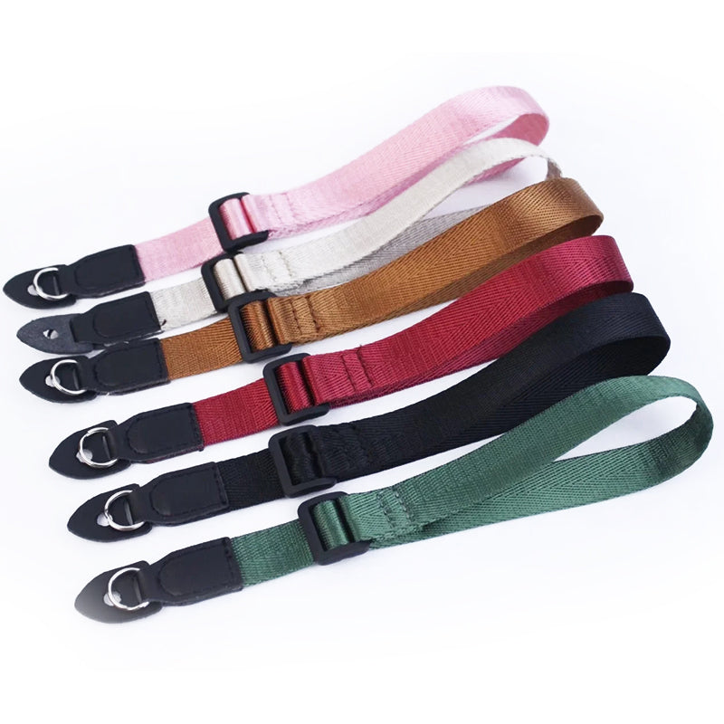 Uniqkart for DSLR Camera with Round Hole Connector Non-slip Adjustable Nylon Wrist Strap Hand Grip Rope - Brown