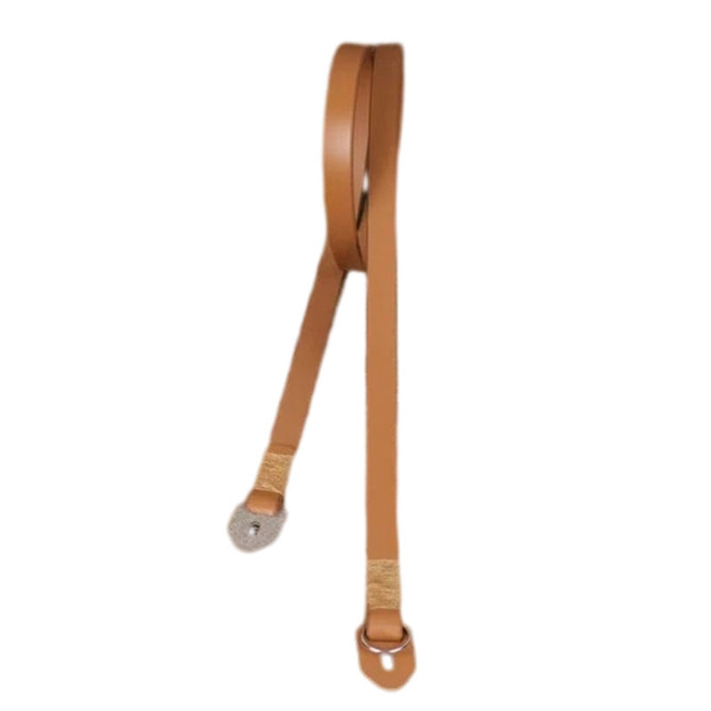 Two-layer Cowhide Genuine Leather Shoulder Strap for Sony Panasonic Fuji Nikon Camera Carrying Rope - Brown