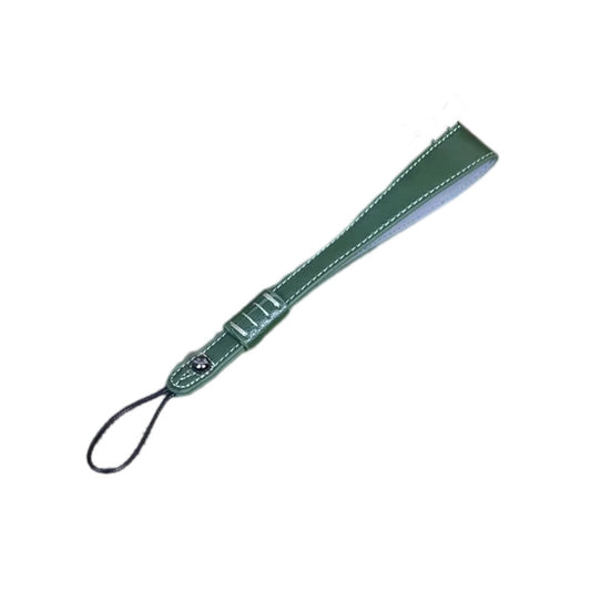 Uniqkart for Fuji / Canon / Nikon / Panasonic DSLR Camera 2mm Connector PU Leather Wrist Strap Hand Grip Rope - Green