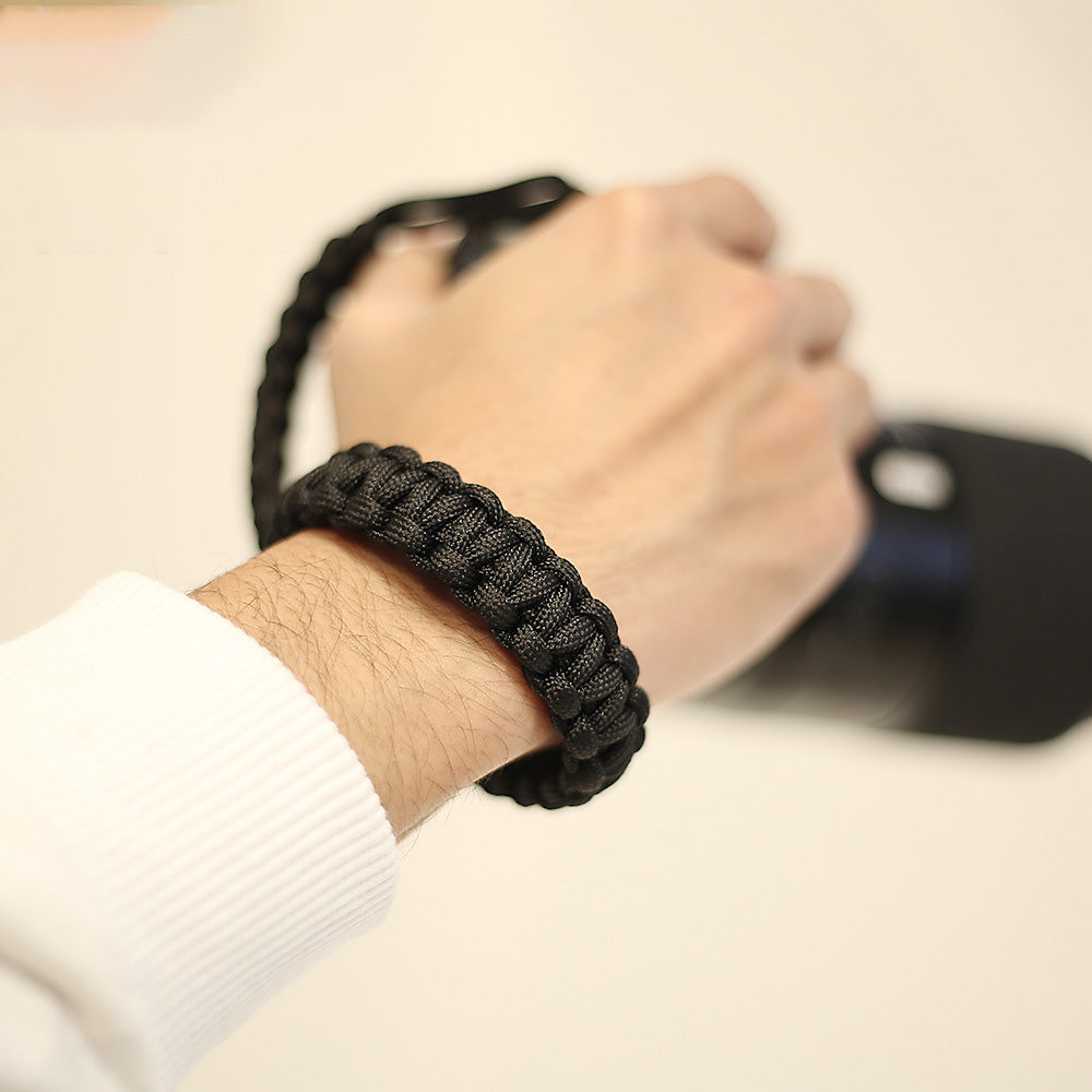 JN-BJ For Sony / Fujifilm Camera Wrist Strap Wear-resistant Nylon Braided Quick Release Hand Strap for Convenient Carrying - Black