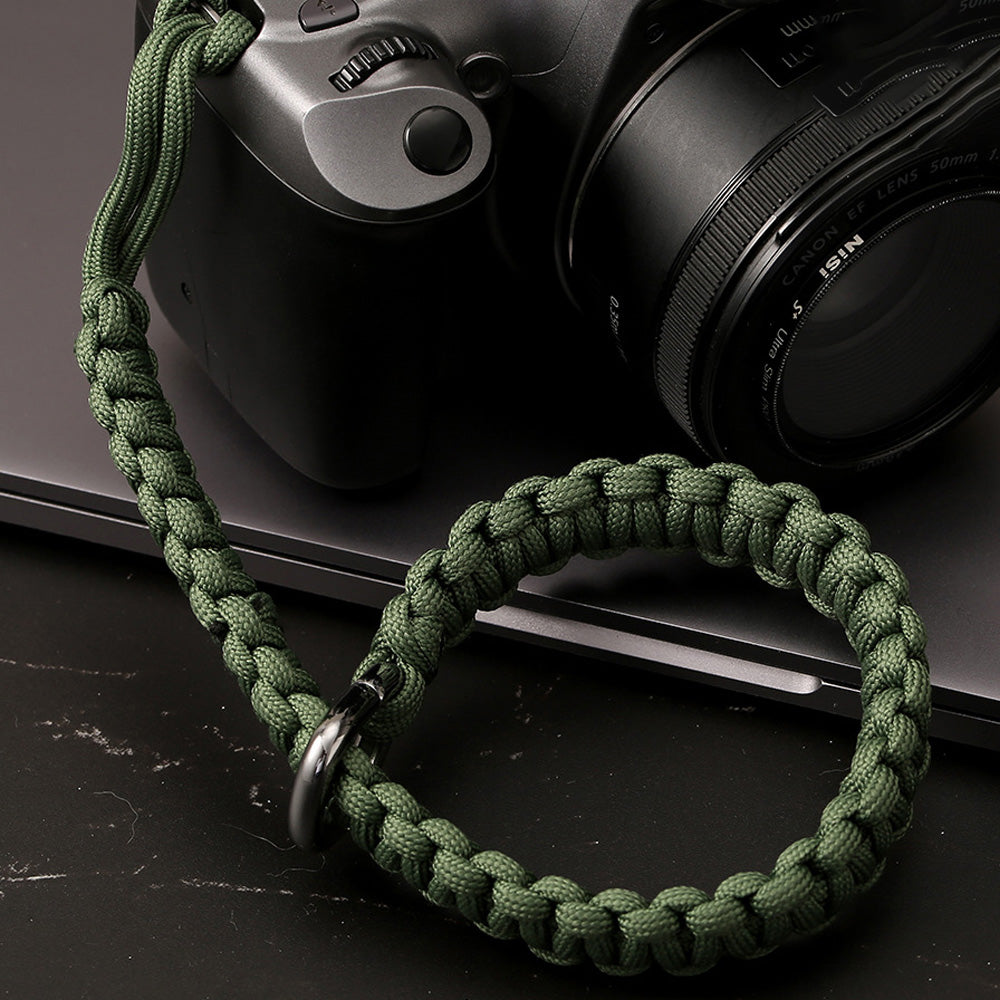 JN-BJ For Sony / Fujifilm Camera Wrist Strap Wear-resistant Nylon Braided Quick Release Hand Strap for Convenient Carrying - Blackish Green