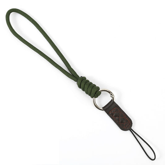 SLR Camera Cotton Braided Hand Strap Camera Cellphone Key Lanyard Anti-lost Wrist Rope - Blackish Green