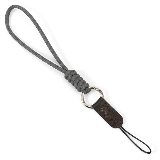 SLR Camera Cotton Braided Hand Strap Camera Cellphone Key Lanyard Anti-lost Wrist Rope - Grey