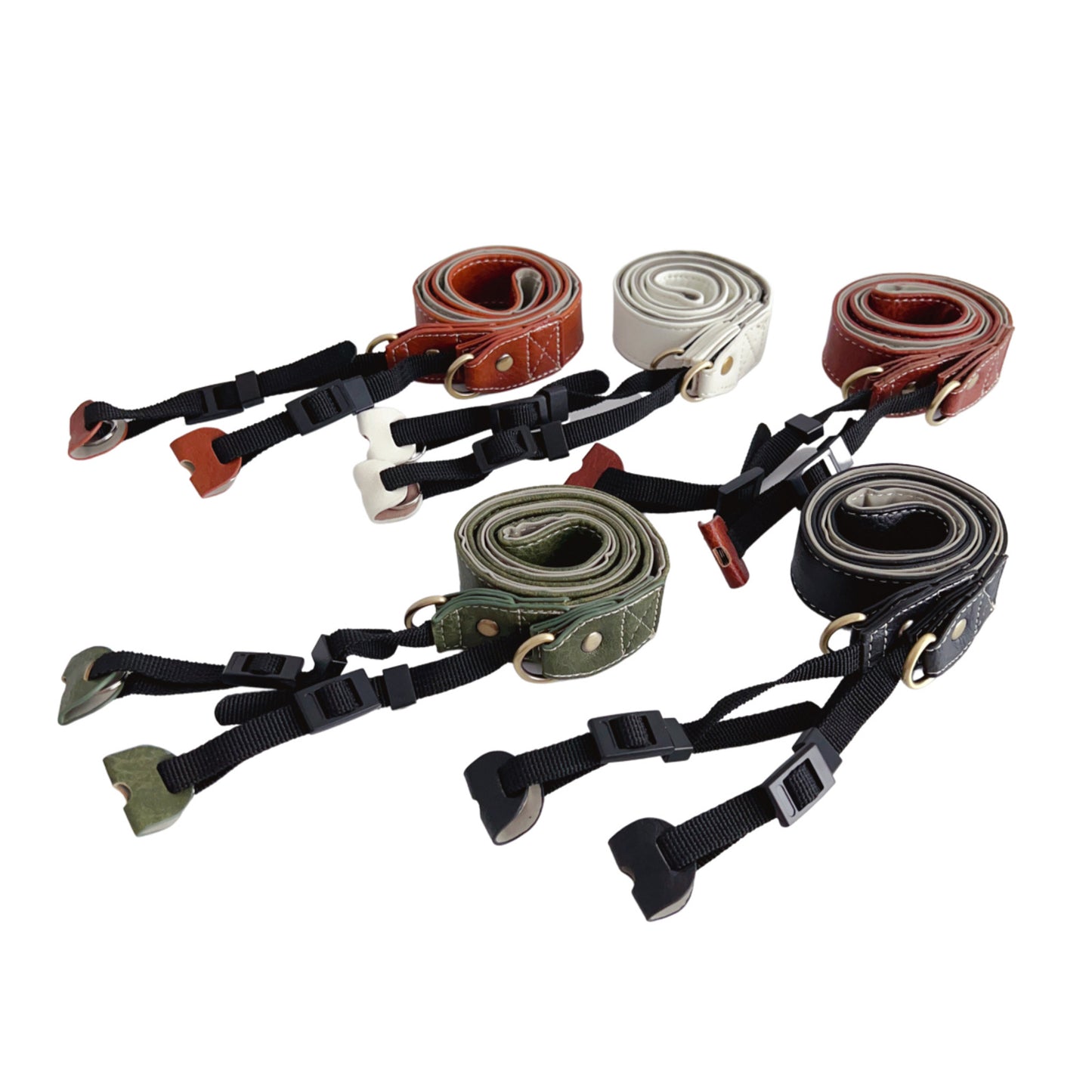DSLR SLR Camera Strap PU Leather Camera Neck Shoulder Strap for Canon Nikon Sony Fujifilm Panasonic - White