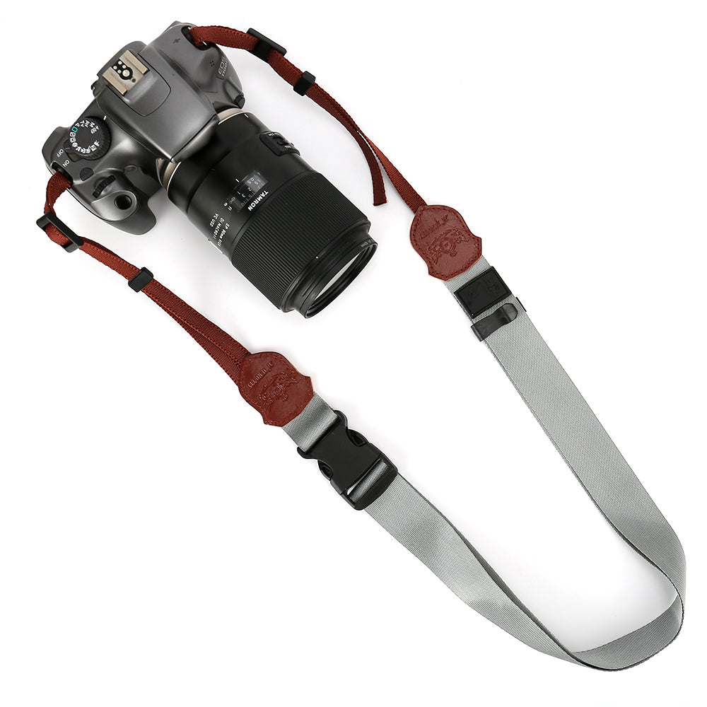 JN Camera Nylon Shoulder Strap for Canon Sony Fujifilm , SLR Camera Quick Release Neck Strap - Grey